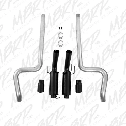 Fits 2011-14 Mustang 3_ Cat Back Dual Split Rear Race Version 4_ tips-S7264BLK